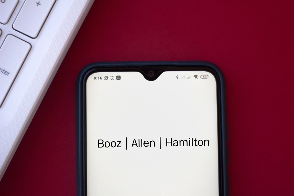 Booz Allen Hamilton logo on smartphone