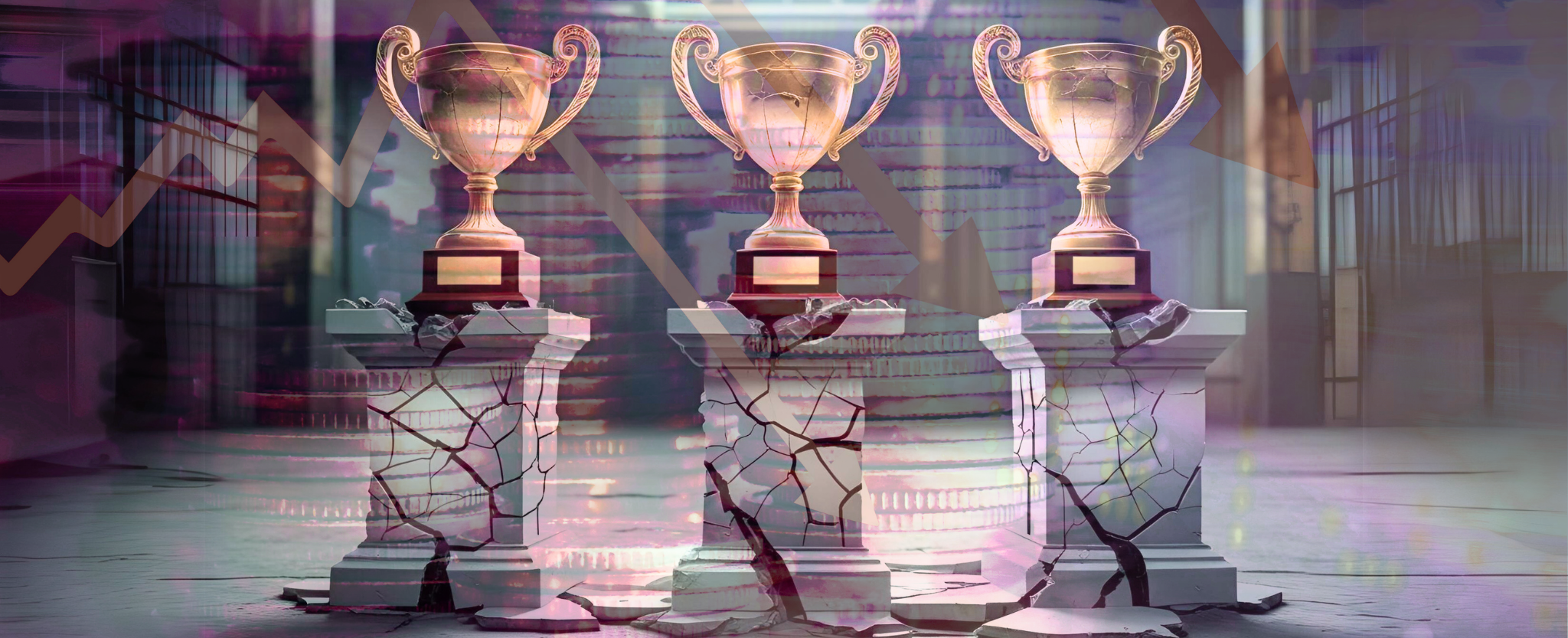 Trophies on cracked pedestals
