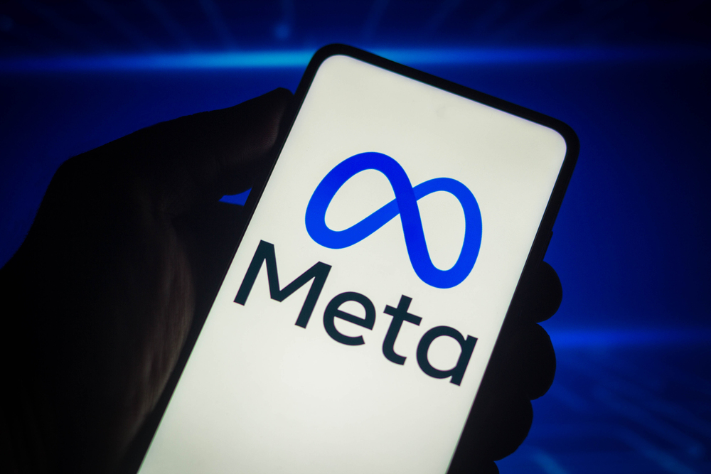 Meta Platforms logo on cellphone