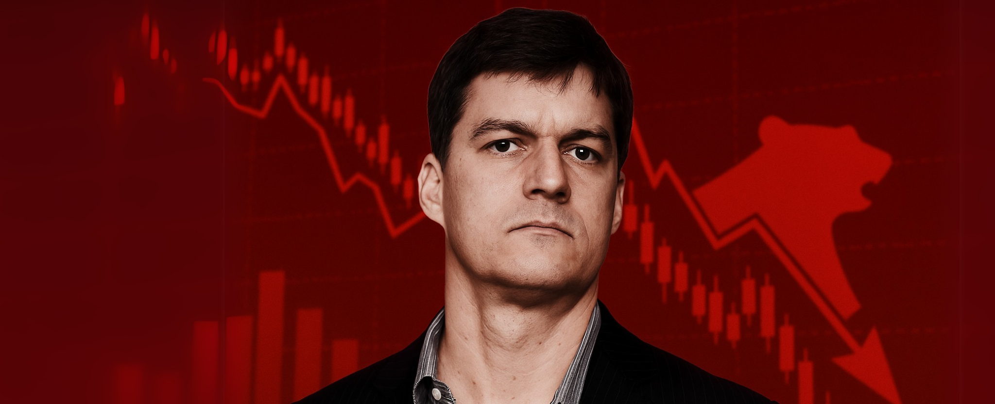Investor red bearish stock chart