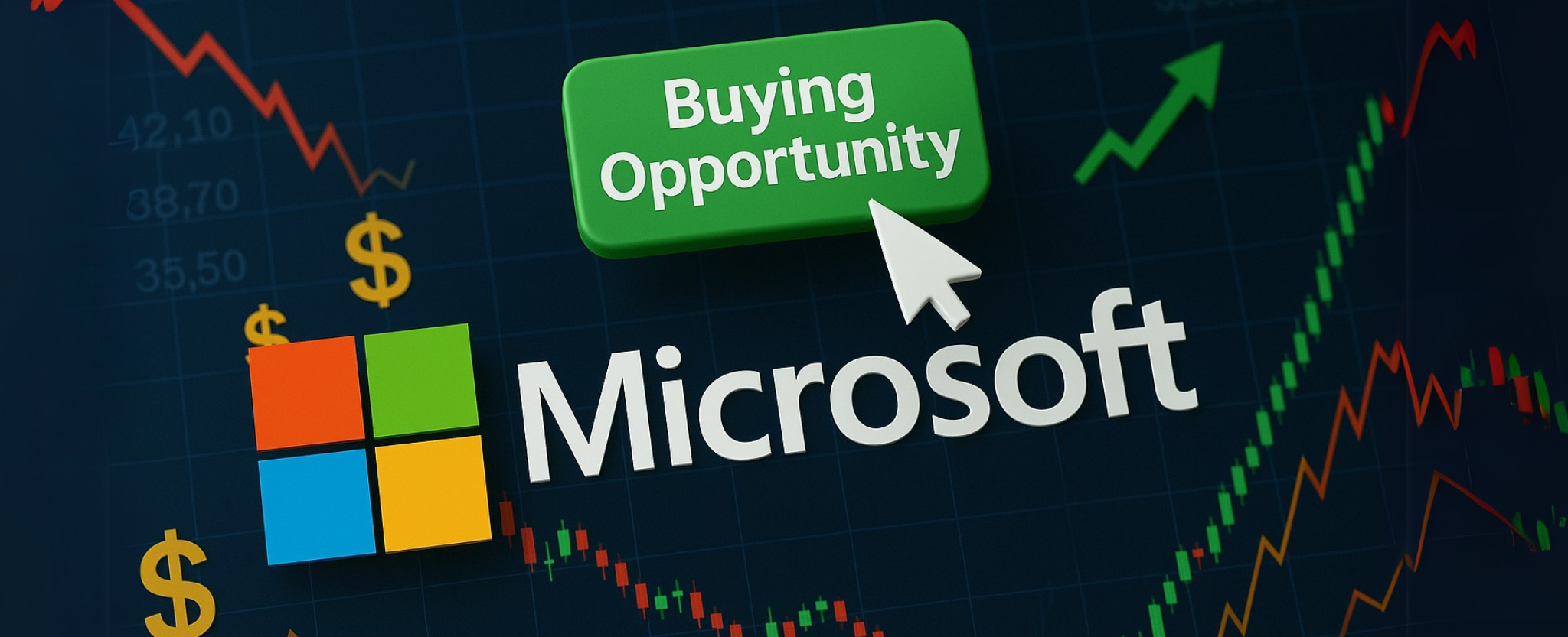 Microsoft Buying Opportunity - This image is an original composition by MarketBeat using licensed and editorial elements. Not for redistribution or reuse.