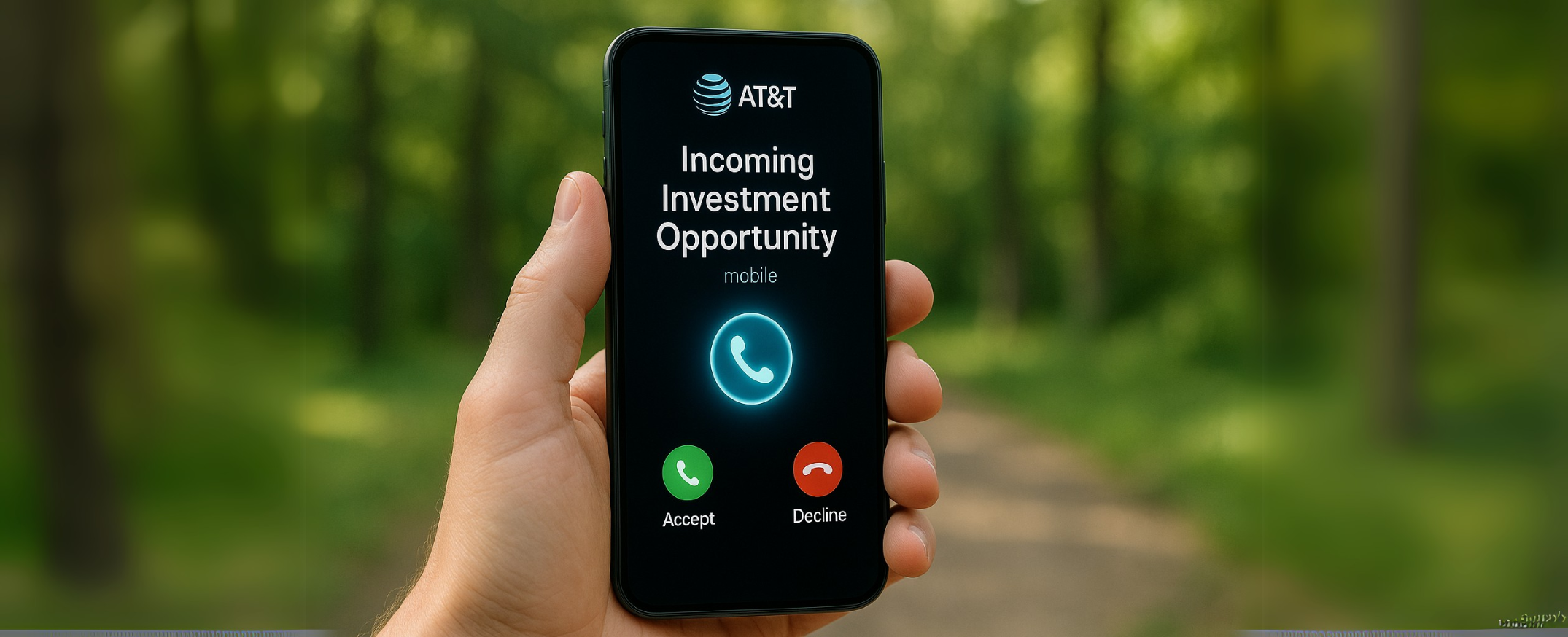 AT&T Investment Opportunity phone call - This image is an original composition by MarketBeat using licensed and editorial elements. Not for redistribution or reuse.
