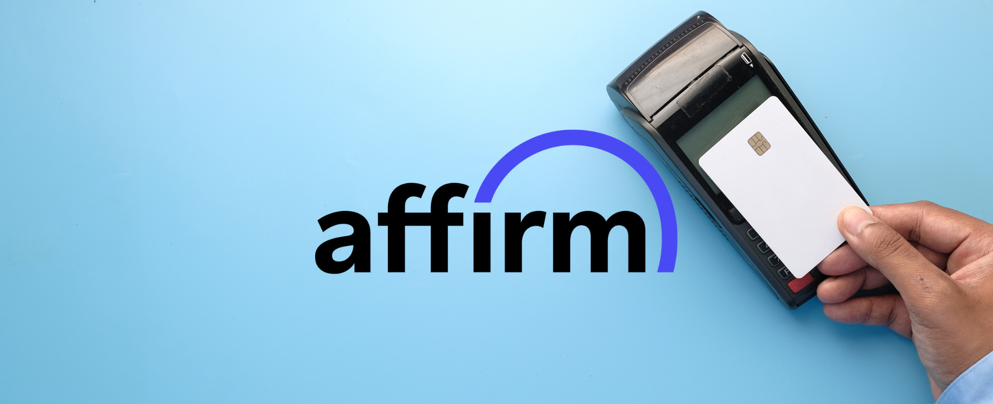 Affirm Buy Now Pay Later card machine - This image is an original composition by MarketBeat using licensed and editorial elements. Not for redistribution or reuse.