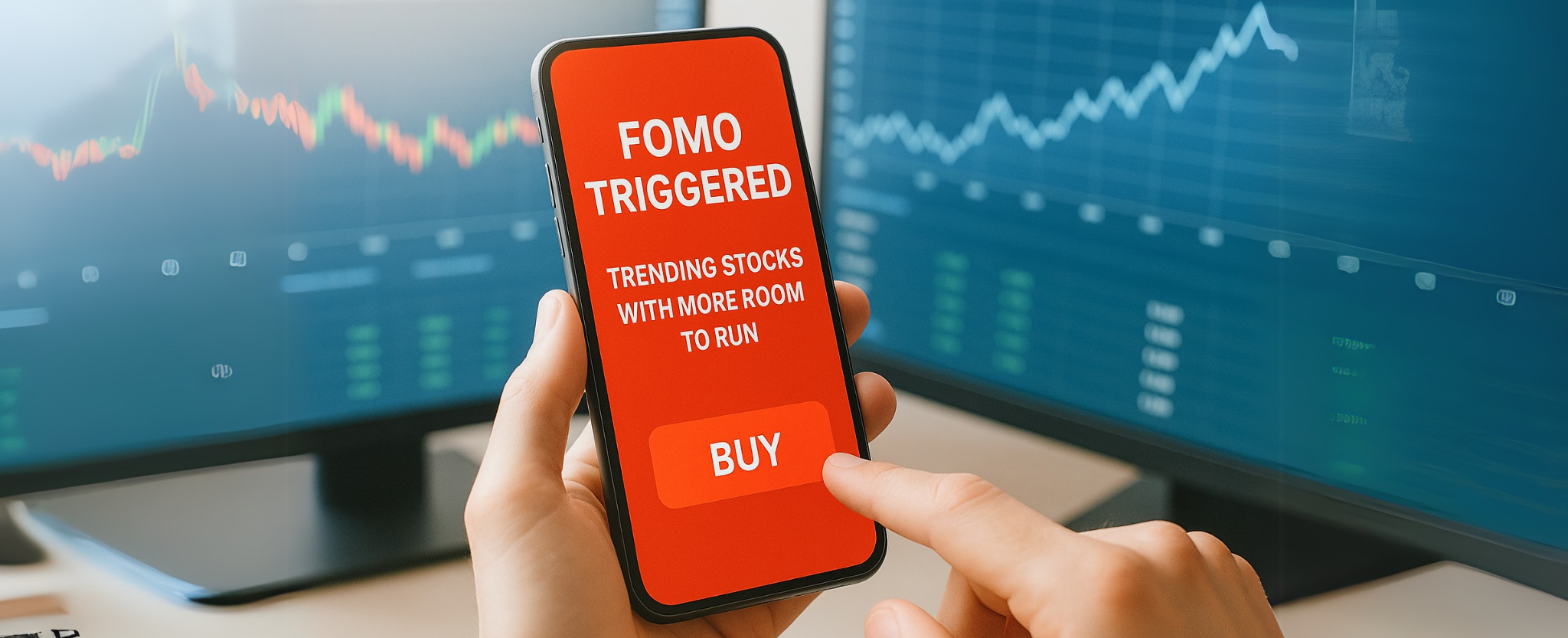 FOMO Triggered stock market - This image is an original composition by MarketBeat using licensed and editorial elements. Not for redistribution or reuse.