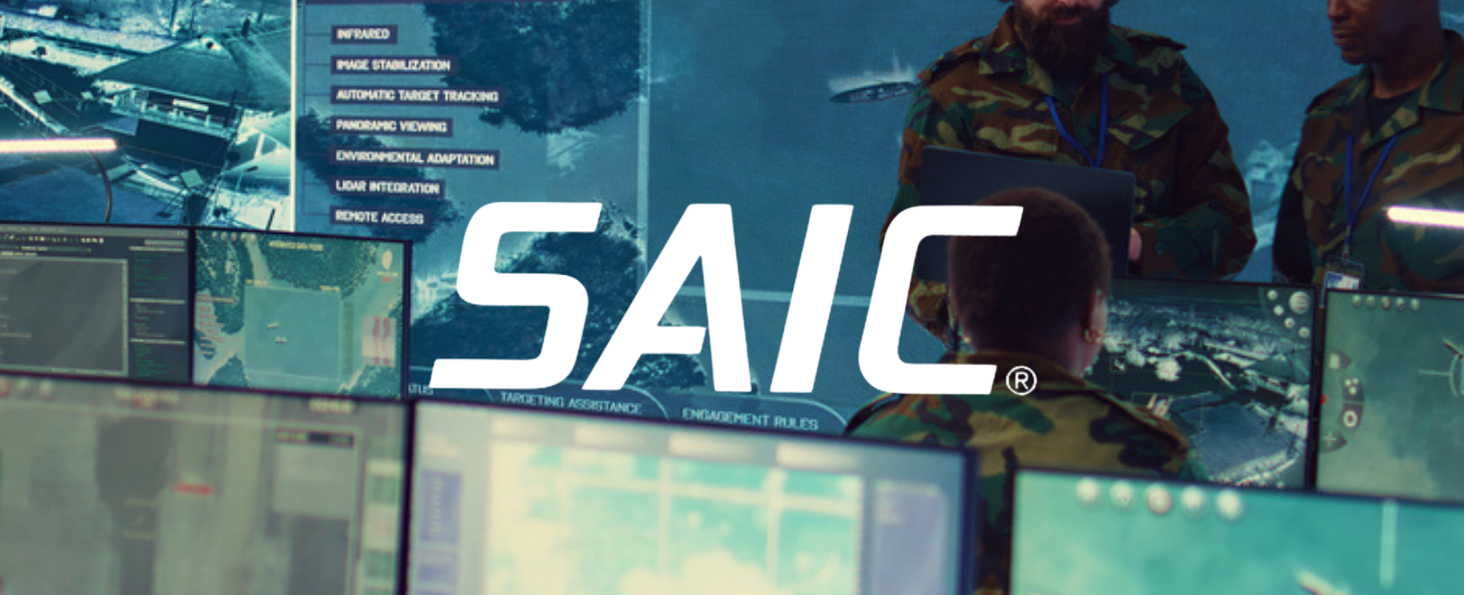 SAIC Defense IT data - This image is an original composition by MarketBeat using licensed and editorial elements. Not for redistribution or reuse.