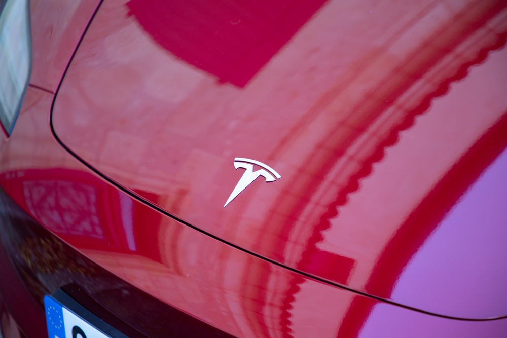 Tesla Model 3 electric car vehicle ev sign logo and text brand from america