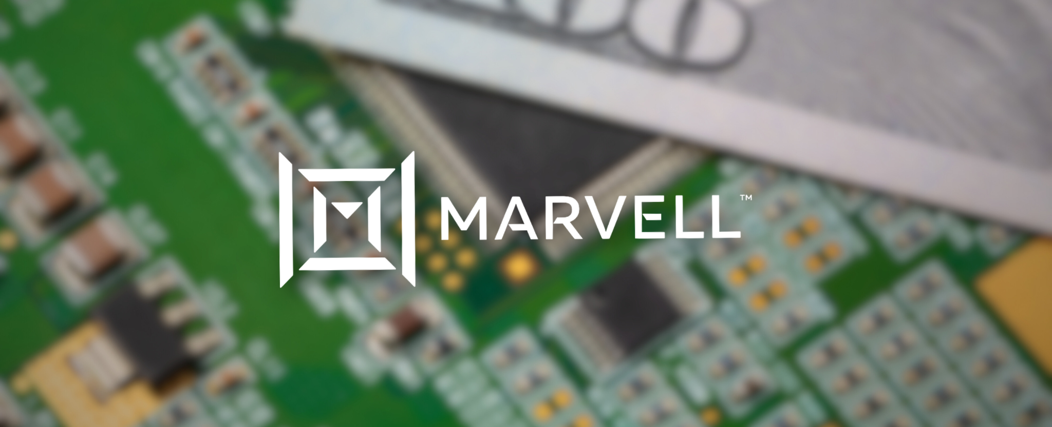 Marvell Chip Board - This image is an original composition by MarketBeat using licensed and editorial elements. Not for redistribution or reuse.