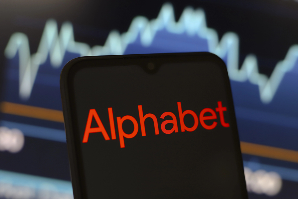 Alphabet logo on smartphone