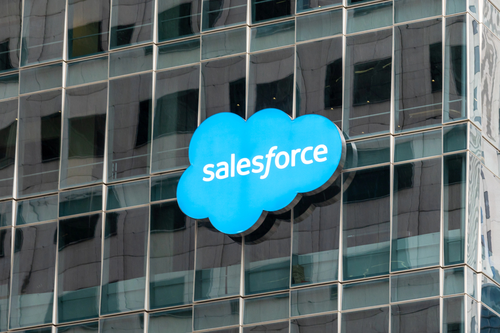 Salesforce logo on a building