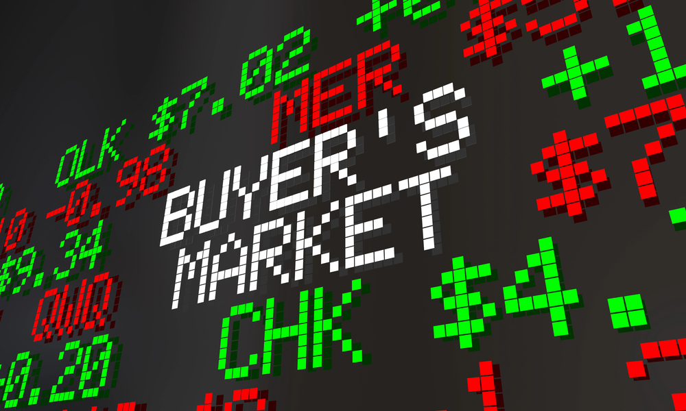 Buyer's market stock sign