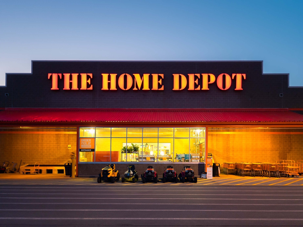 New Hartford, New York - Sep 14, 2022: Landscape Night View of The Home Depot Building Exterior.