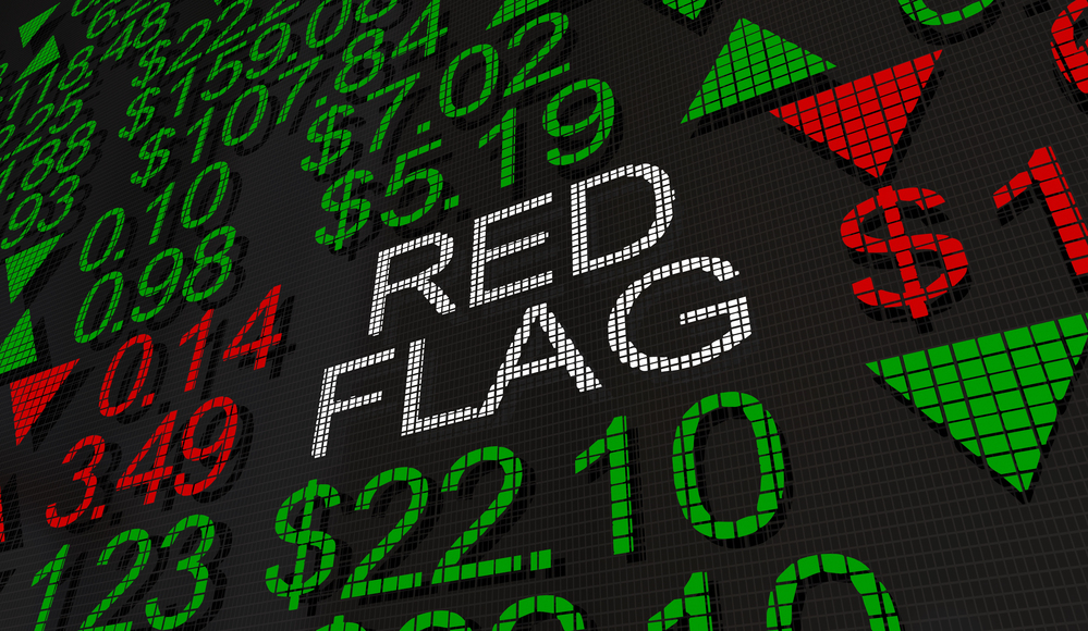 Red Flag Stock Market Investment Warning Sign Risk Threat 3d Illustration — Photo