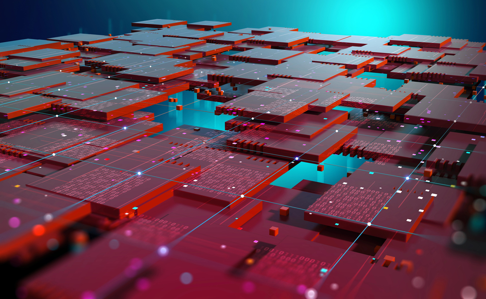 blockchain 3D concept