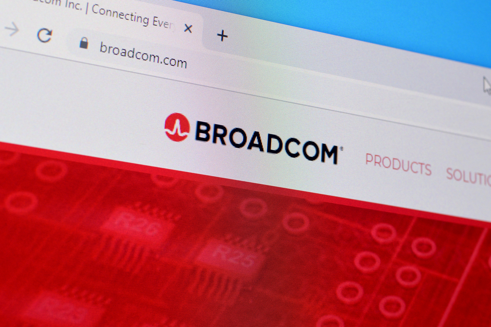 NY, USA - DECEMBER 16, 2019: Homepage of broadcom website on the display of PC, url - broadcom.com.
