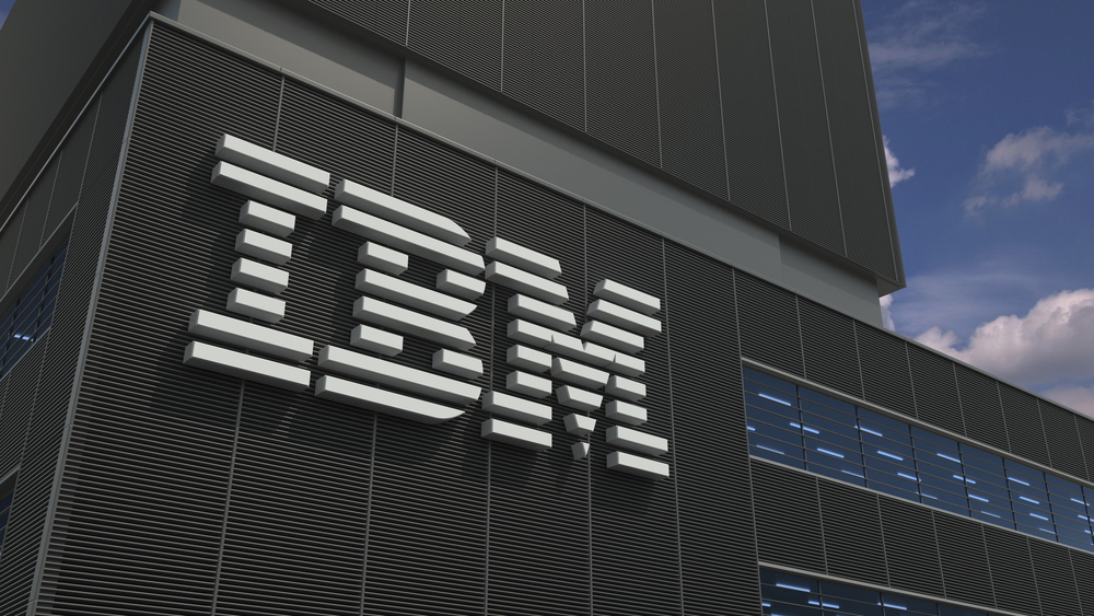 IBM Logo on the modern building. 