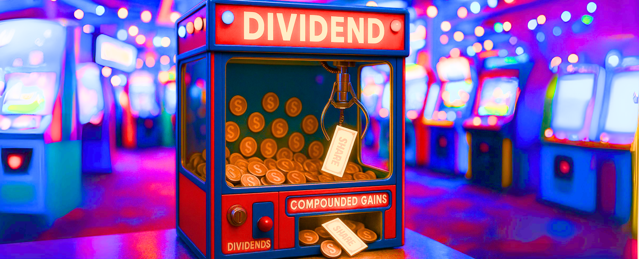 Dividends claw machine game - This image is an original composition by MarketBeat using licensed and editorial elements. Not for redistribution or reuse.
