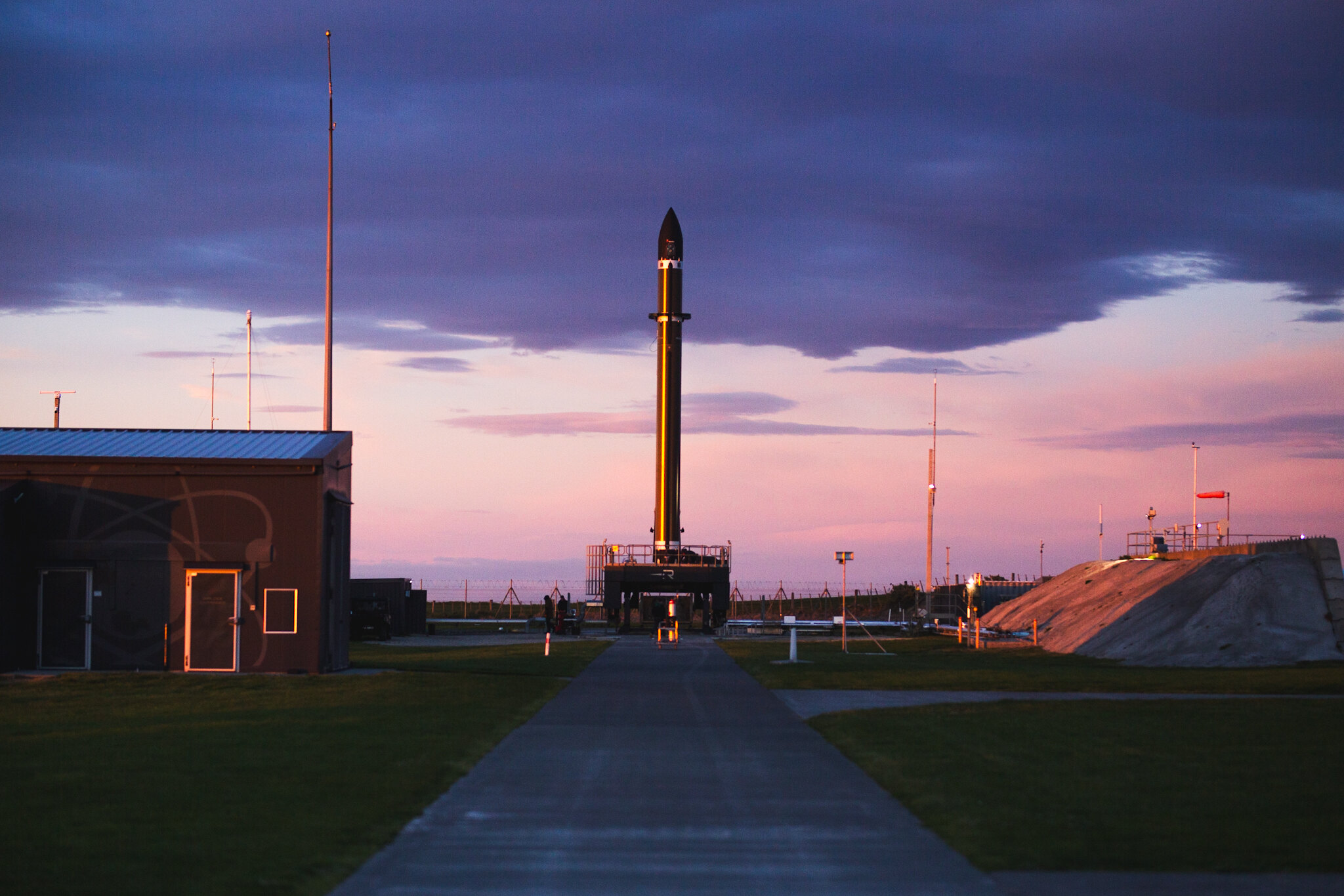 Rocket Lab’s Electron rocket on the pad at Launch Complex 1 on Mahia, New Zealand before launch 53 for French Internet of Things customer Kinéis. Source: Rocket Lab Media Library