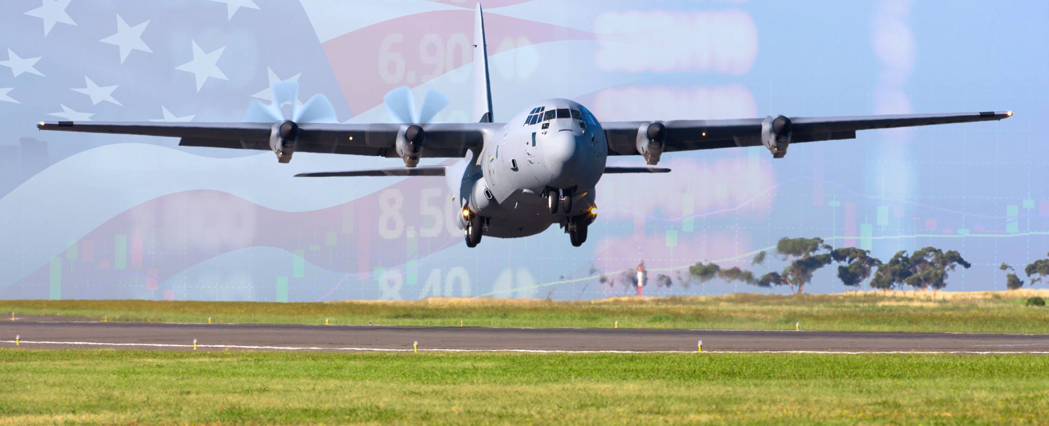 LMT Military defense aircraft spending - This image is an original composition by MarketBeat using licensed and editorial elements. Not for redistribution or reuse.