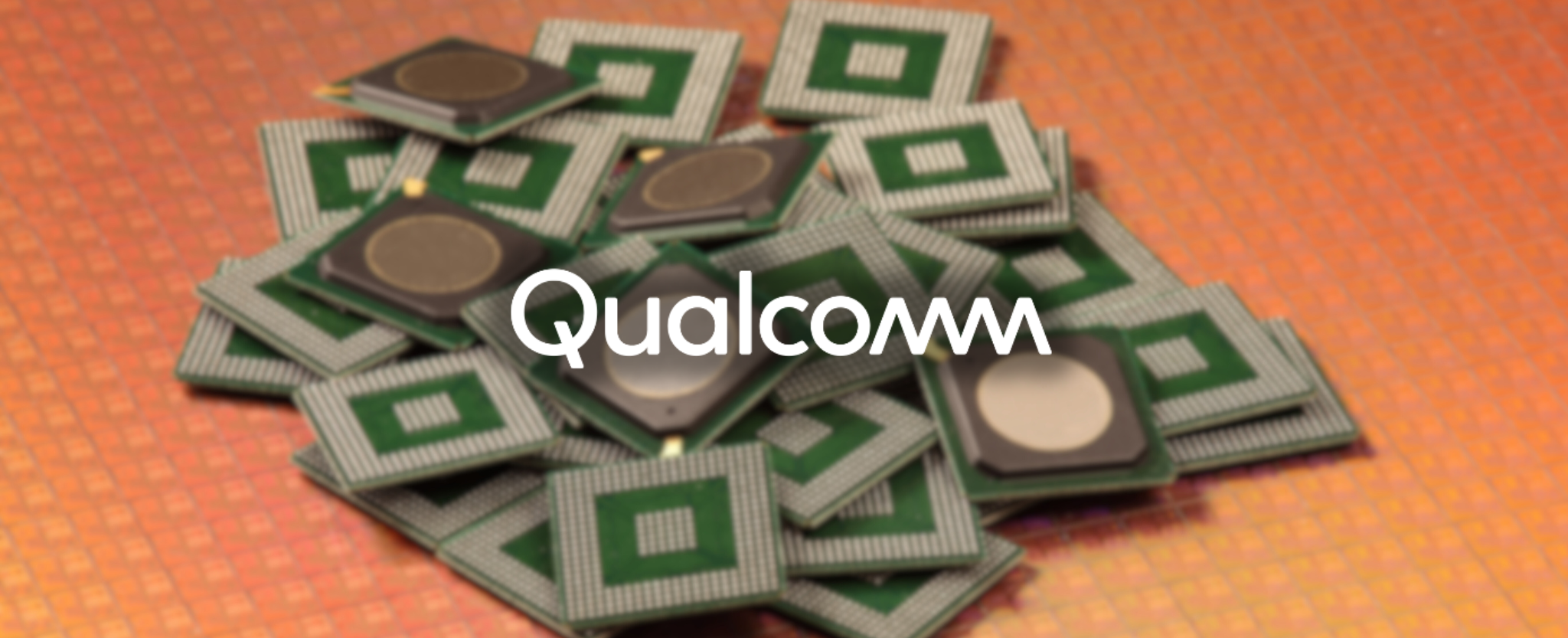 Qualcomm semiconductor chips and wafer - This image is an original composition by MarketBeat using licensed and editorial elements. Not for redistribution or reuse.