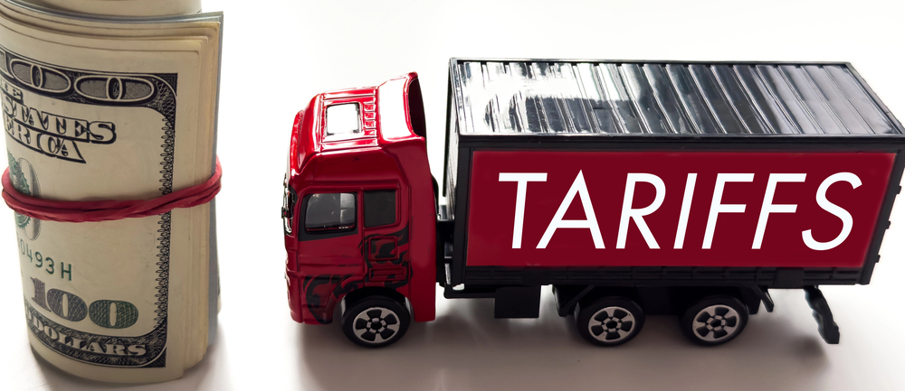 Tariff war shipping, trade and commerce concep