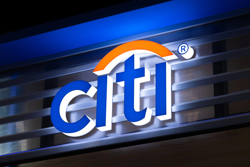 Citi bank and financial brand logo banking credit card and investment service in Citigroup Newyork company.22 December 2021.,Bangkok,THAILAND. — Stock Editorial Photography