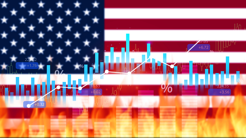 Import Trade Tariffs increase, Trade war policy in development.United States tariffs government import taxation, increase American economy. Industrial tariffs growth. — Photo