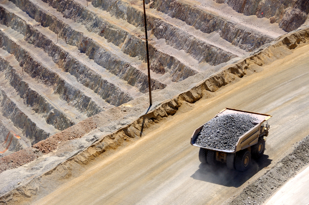 Giant ore truck at copper mine