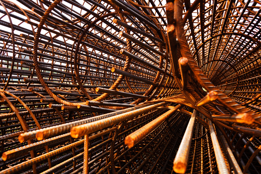 Rusty steel bars