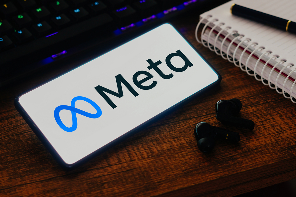 Meta Platforms logo on cellphone
