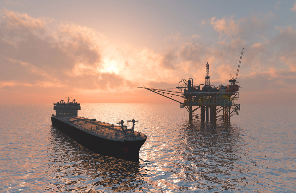 oil drilling at sea, ship and ocean drill site