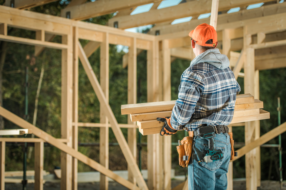 Homebuilder on home construction site