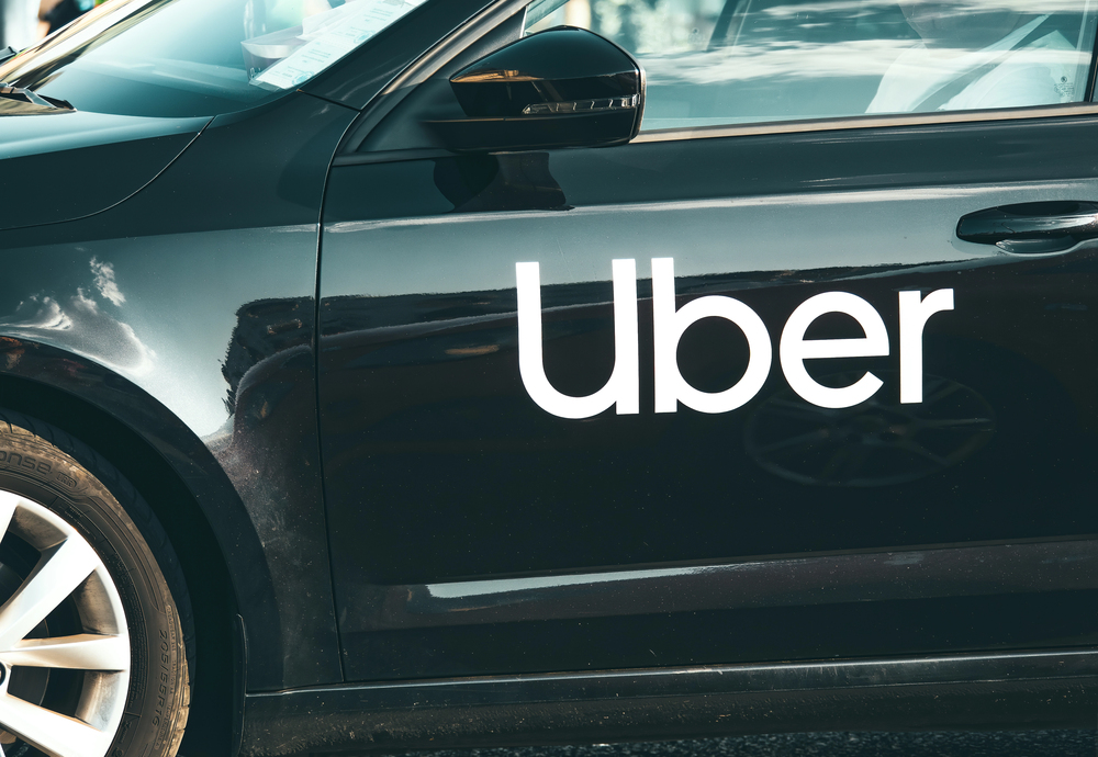 Uber logo on a car