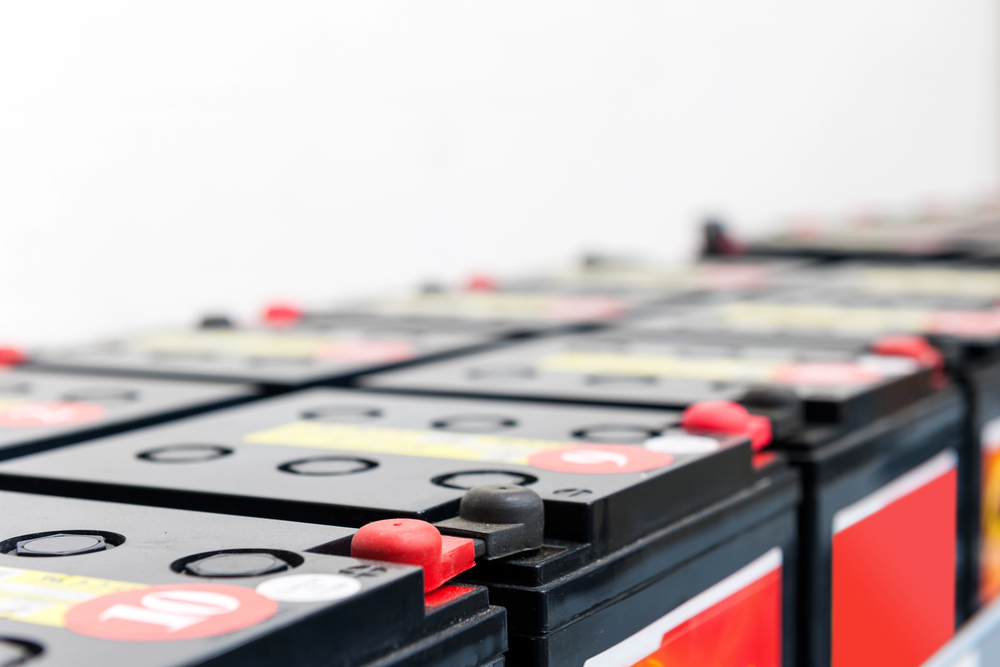 rows of car batteries 