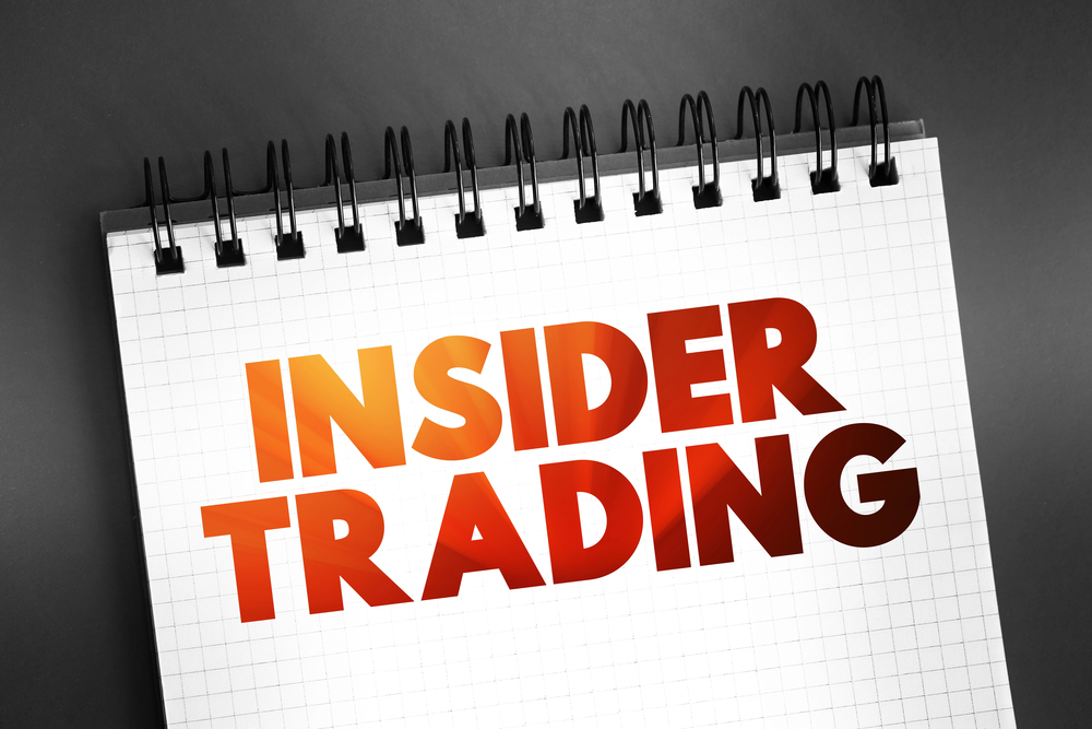 Insider Trading text on notepad