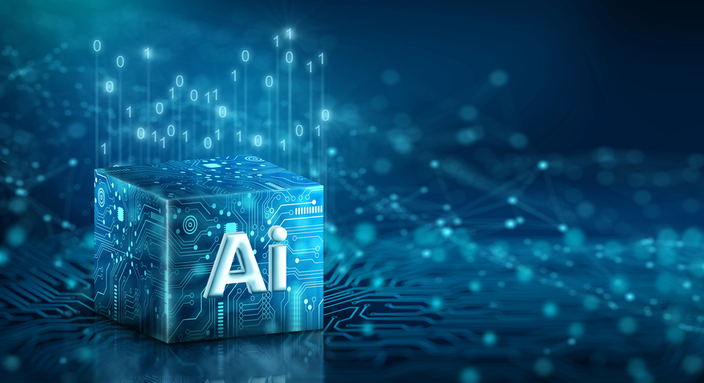 Ai Processor chip of Cube Technology. Big data storage, Cloud computing, Machine learning, Ai blockchain technology. Artificial intelligence learnability Concept. — Photo