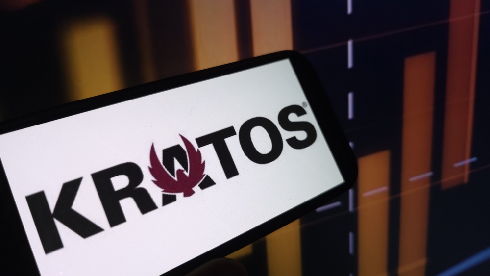  Kratos Defense and Security Solutions company logo displayed on mobile phone