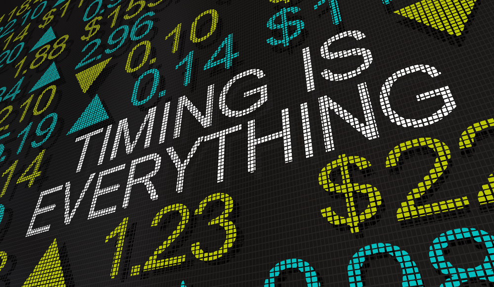 Timing is Everything Stock Market Ticker Investment Time 3d Illustration