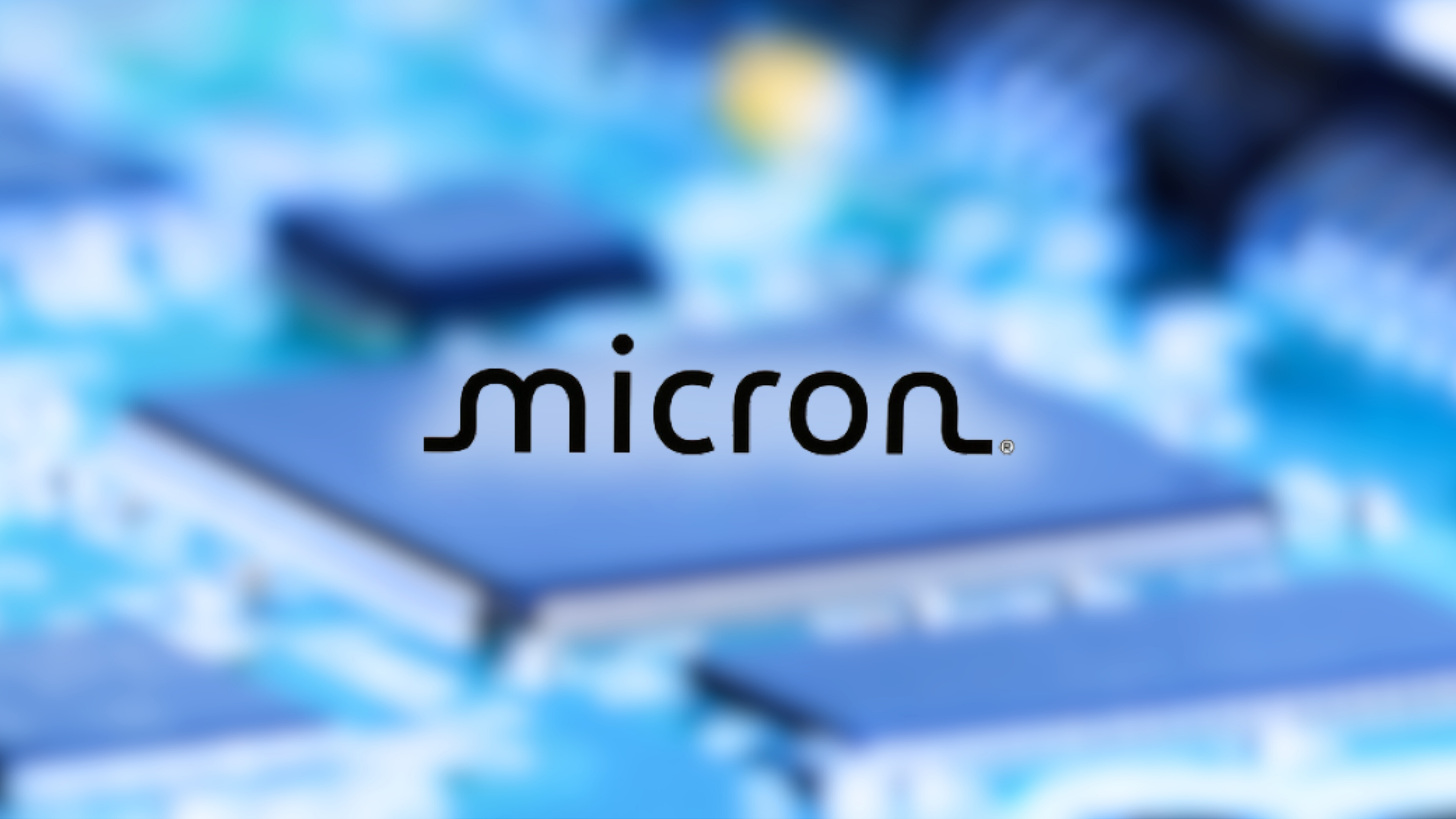 Micron Technology micro chip blurred background