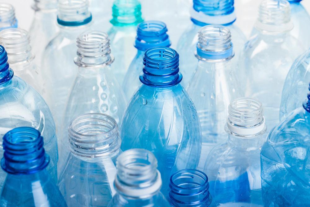 Plastic bottles of water isolated