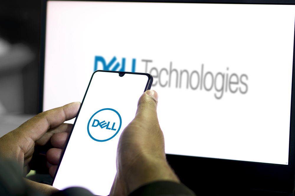 Dhaka, Bangladesh 29 Nov 2024: Dell logo on smartphone,Background dell technologies. — Stock Editorial Photography