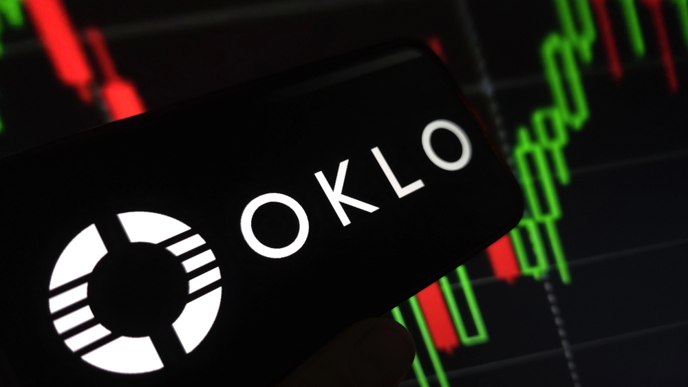 OKLO logo over stock ticker 