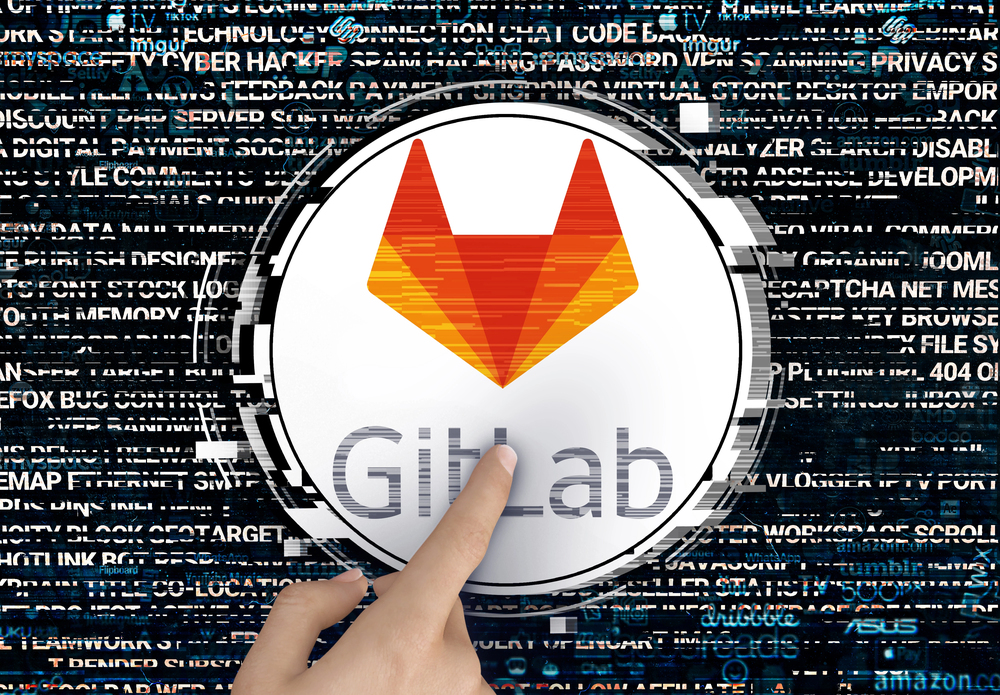 Gitlab logo on screen 