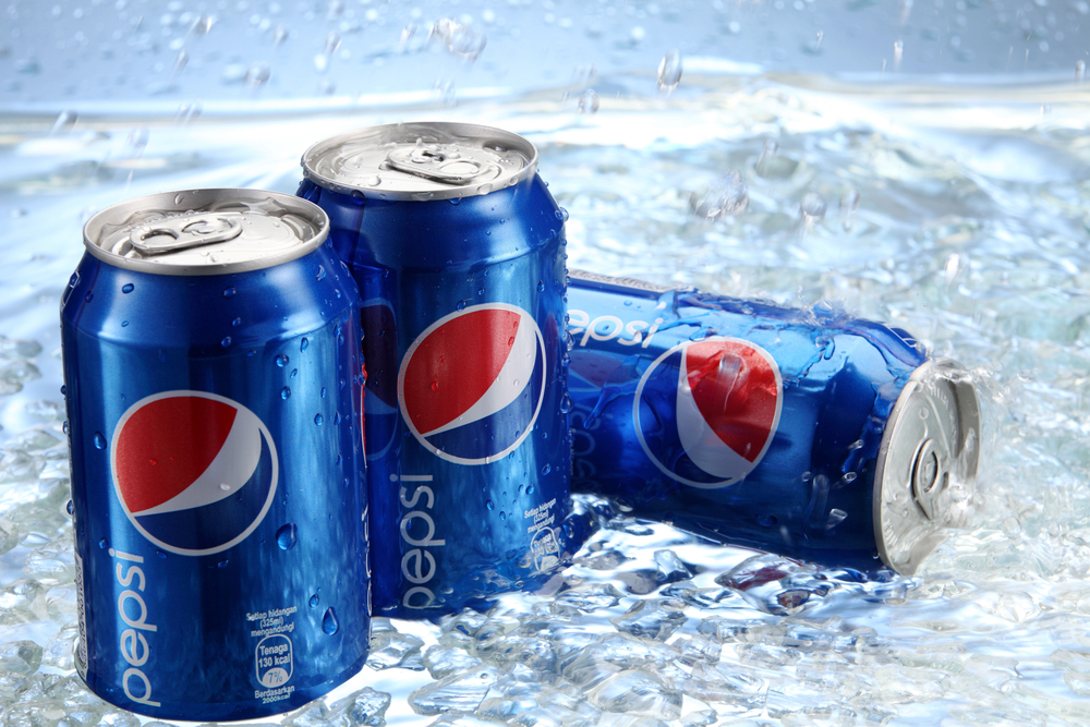 Cans of Pepsi cola