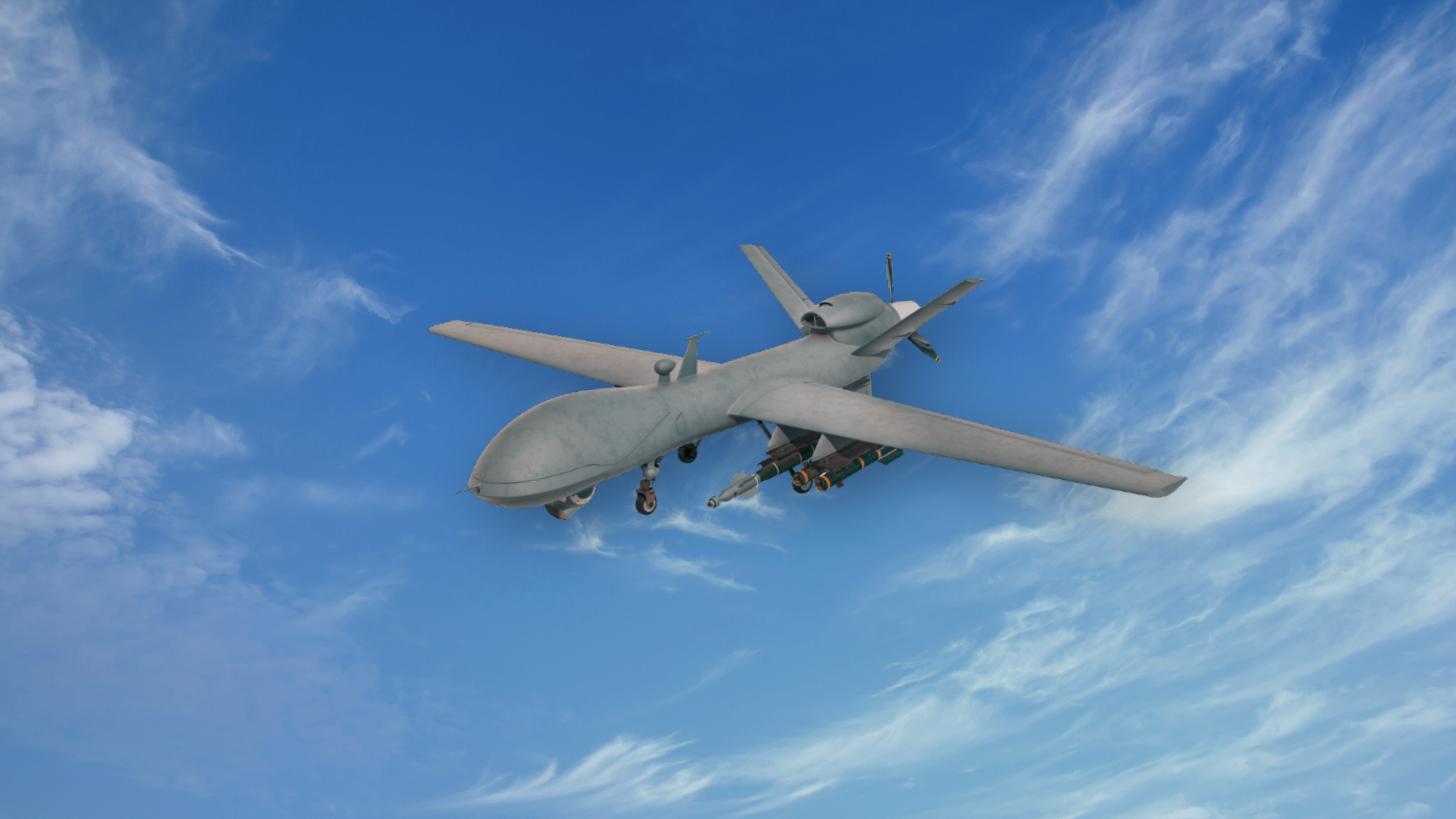 Drone on blue sky background