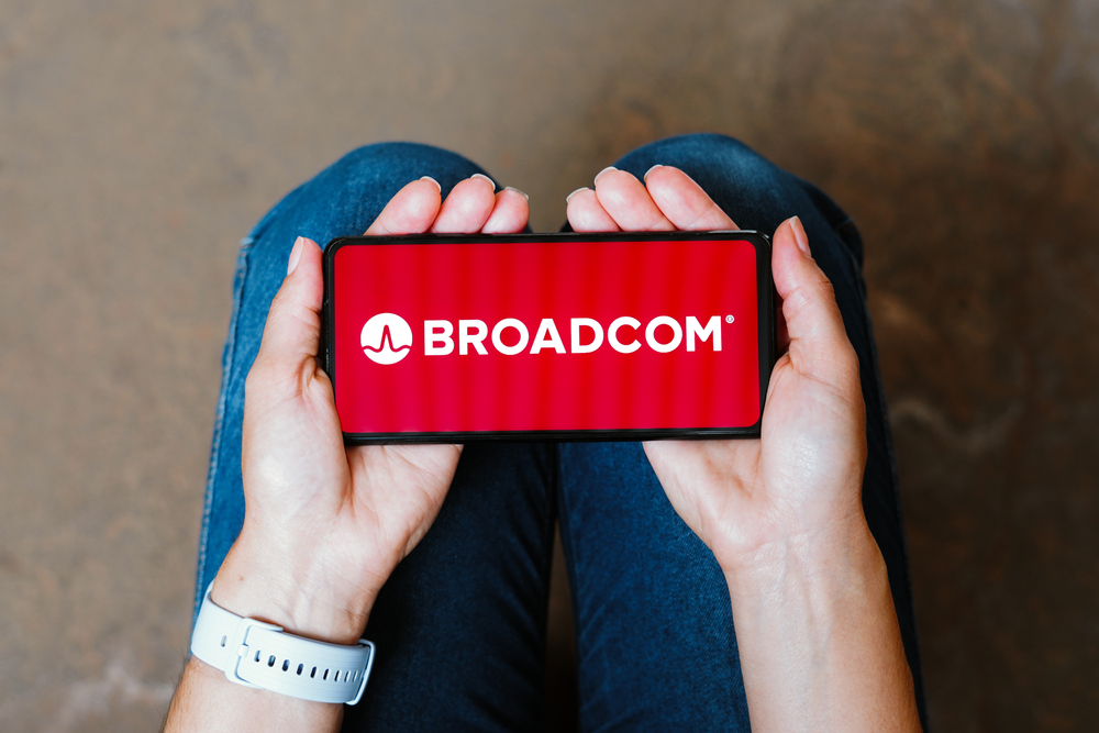  In this photo illustration, the Broadcom Corporation logo is displayed on a smartphone screen