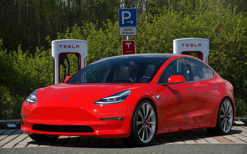 Tesla Model 3 Performance at supercharger station