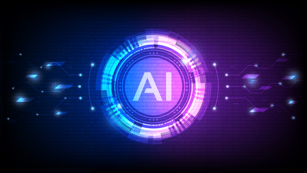 Artificial intelligence, ai analysis with circuit line