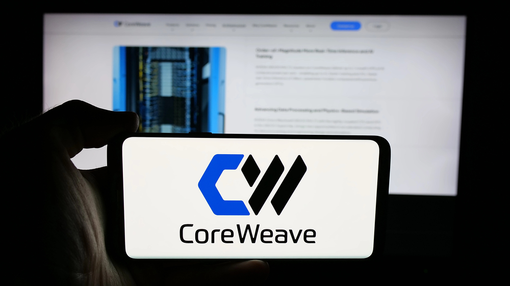Coreweave Logo on cellphone 