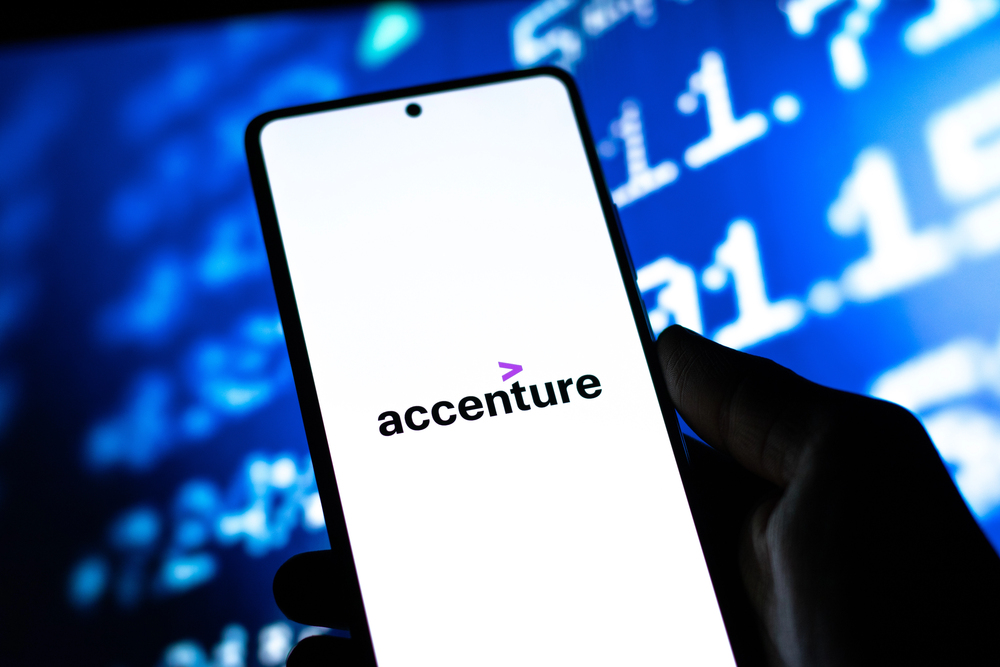 accenture logo on cellphone 