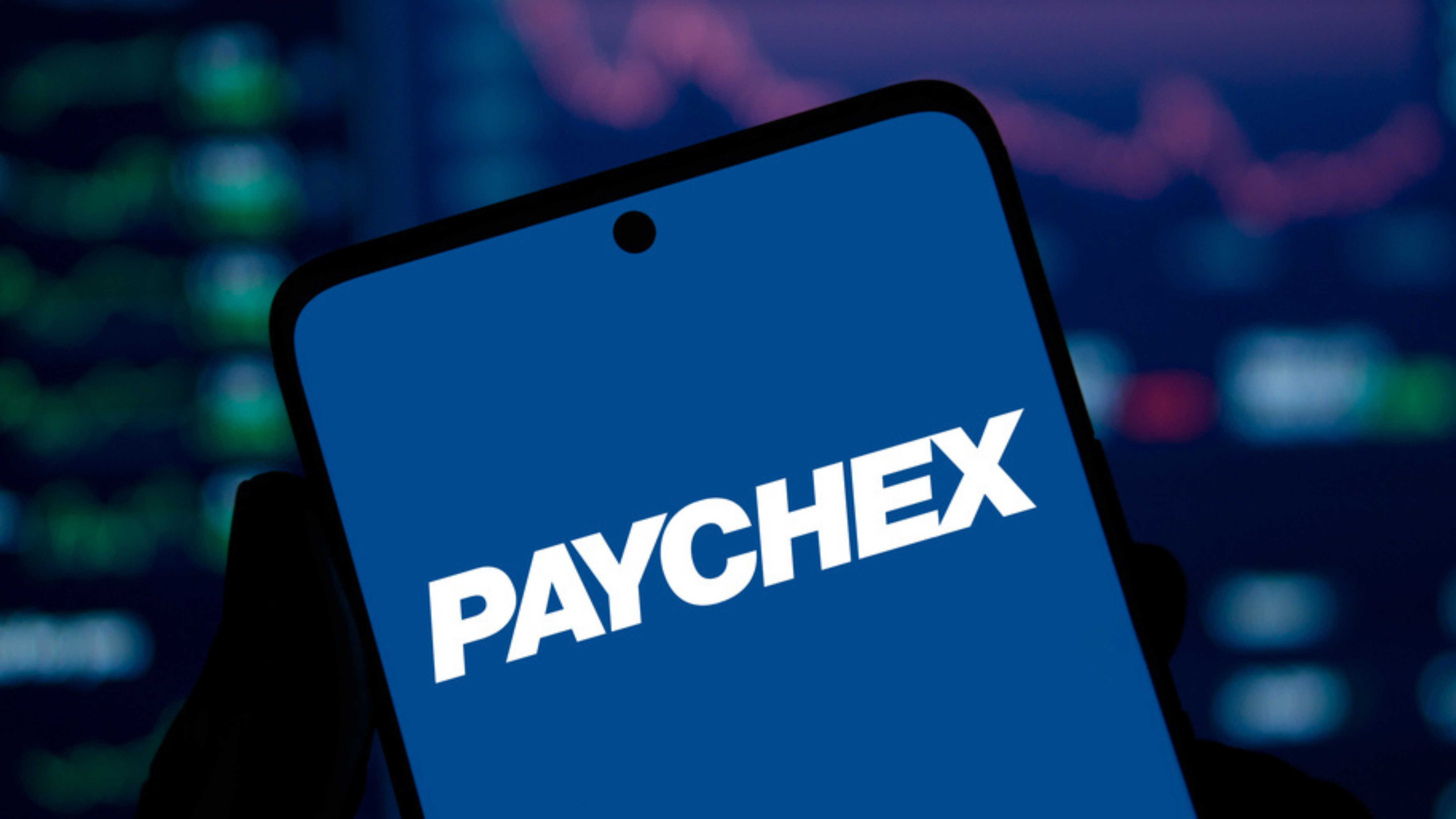 Paychex logo is displayed on smartphone